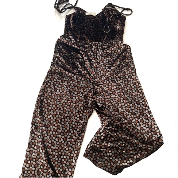 Madewell Velvet Floral Thistle Cami Jumpsuit Size 6 - Picture 3 of 7